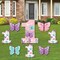Big Dot of Happiness 1st Birthday Beautiful Butterfly - Yard Sign and Outdoor Lawn Decorations - Floral First Birthday Party Yard Signs - Set of 8